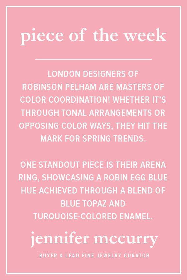 ROBINSON PELHAM-Blue Enamel Arena Ring-YELLOW GOLD