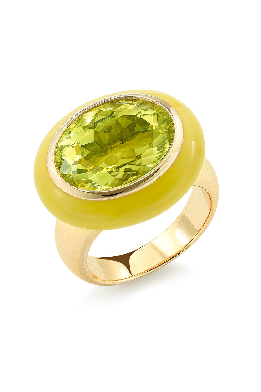 ROBINSON PELHAM-Yellow Enamel Arena Ring-YELLOW GOLD