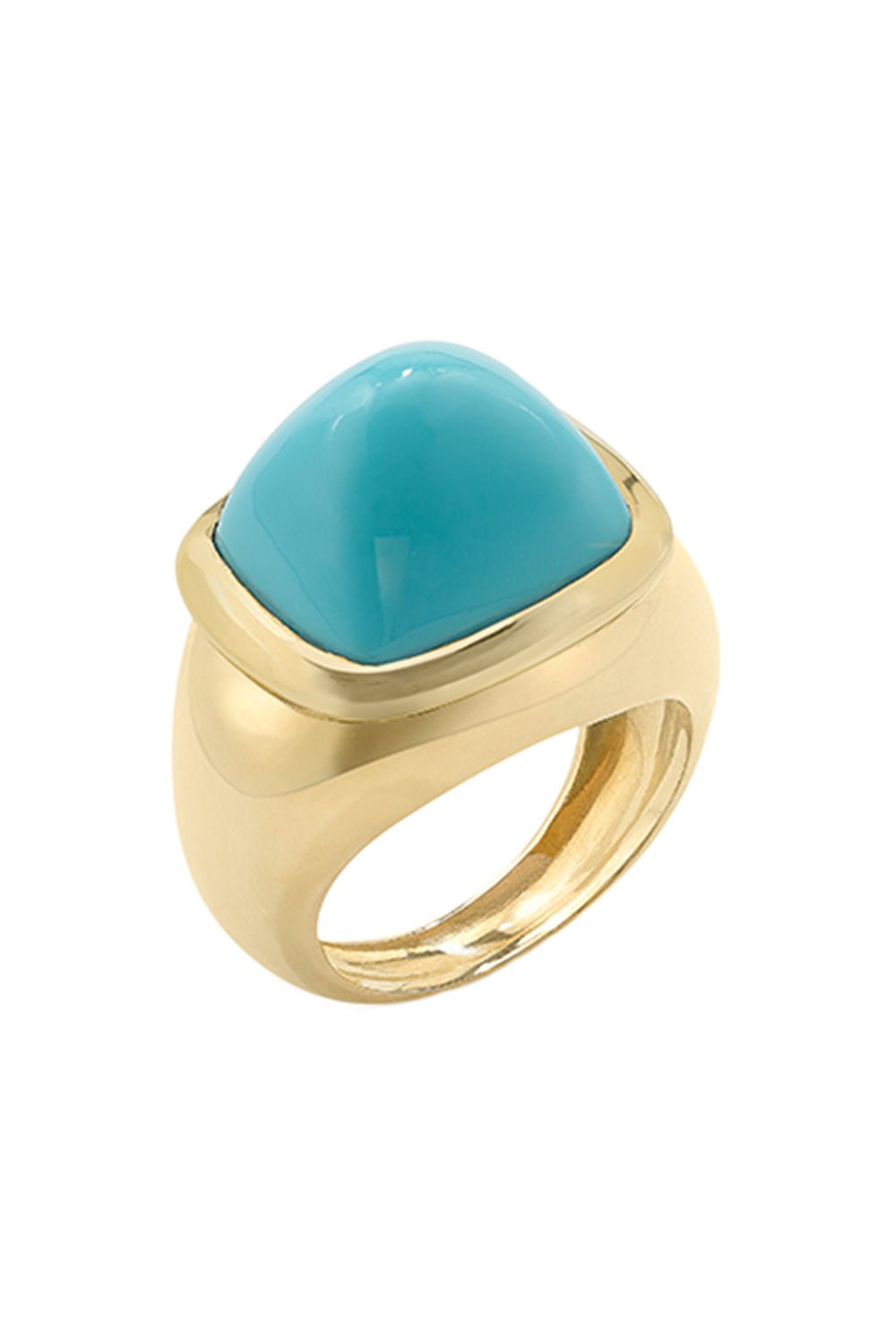 ROBINSON PELHAM-Sugar Loaf Turquoise Ring-YELLOW GOLD