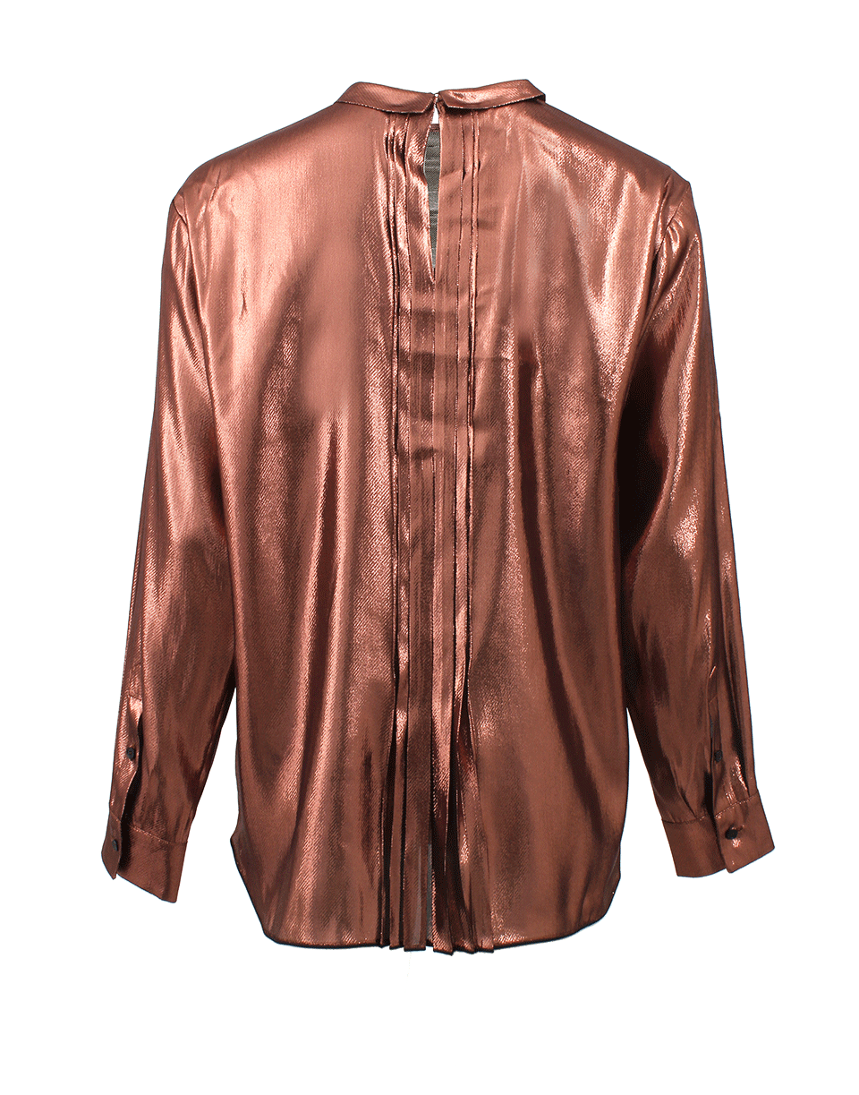ROCHAS-Lame Neck Tie Blouse-