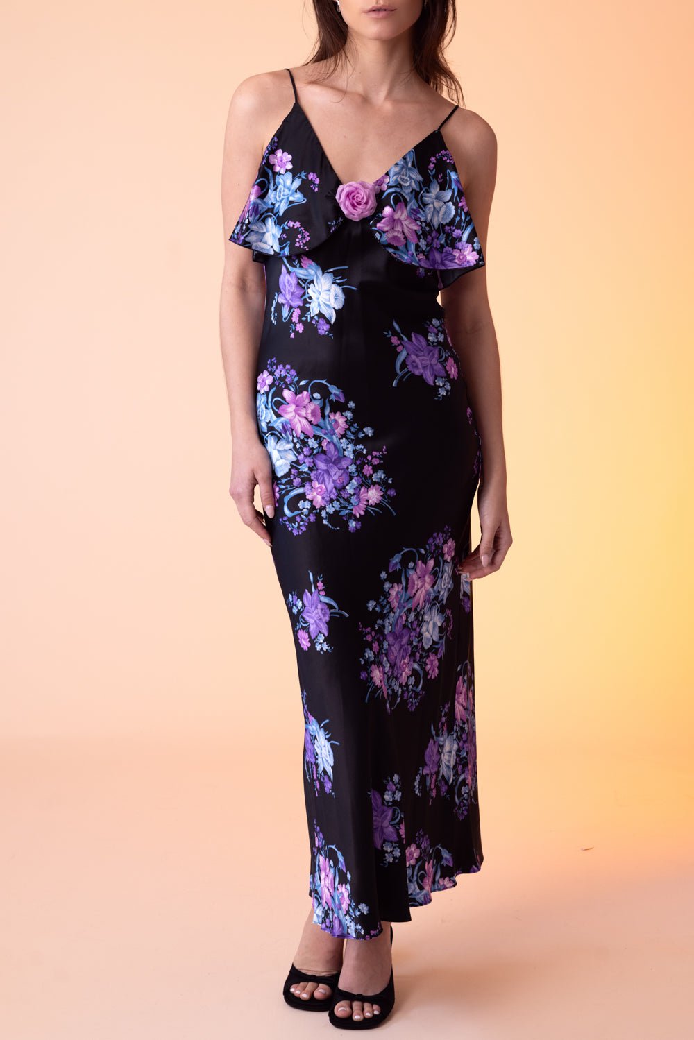 RODARTE-Floral Ruffle Midi Dress-