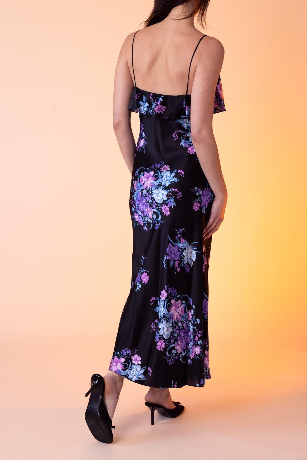 RODARTE-Floral Ruffle Midi Dress-