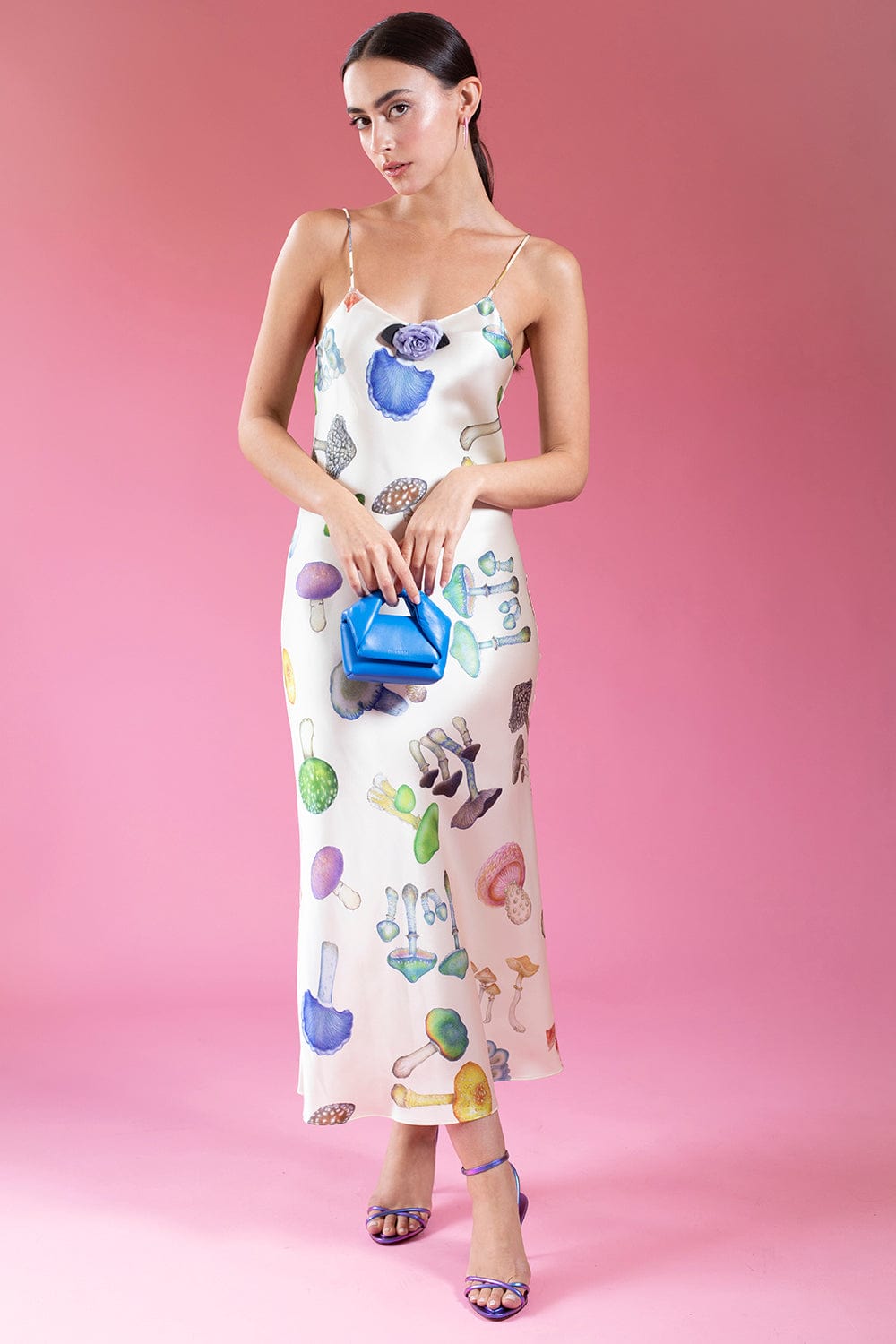 RODARTE-Mushroom Silk Slip Dress-