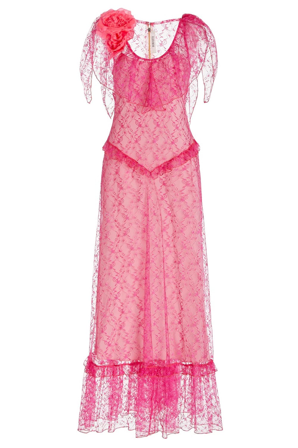 RODARTE-Floral Lace Dress With Ruffle Details-