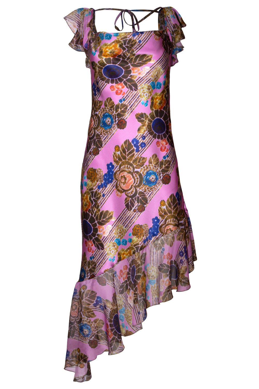 RODARTE-Flower Detail Asymmetrical Printed Dress-