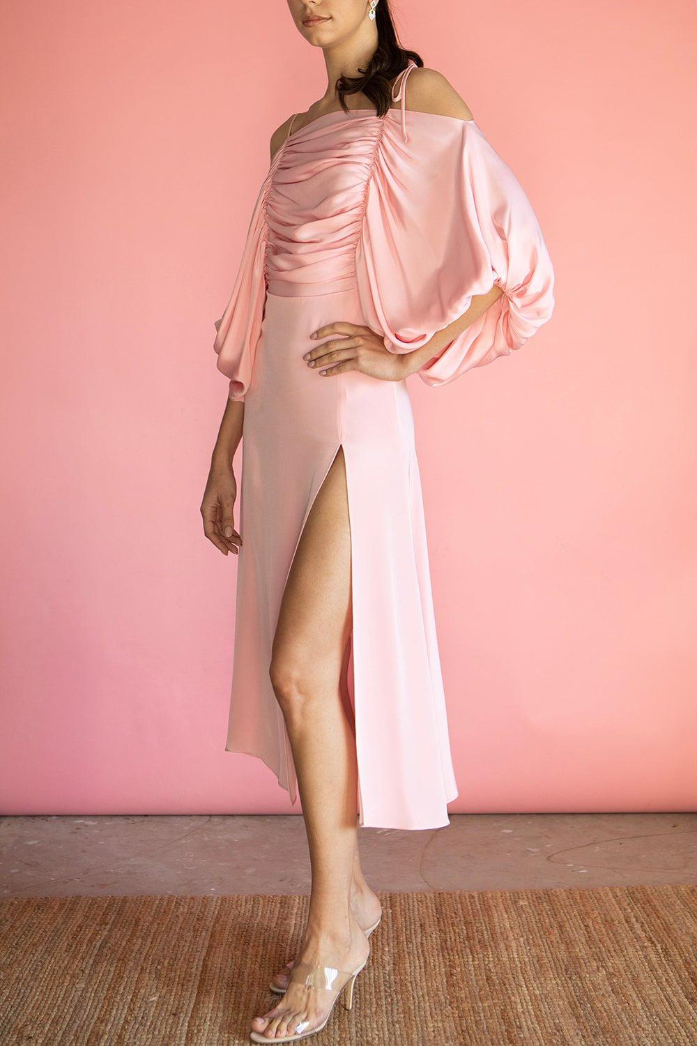 RODARTE-Silk Off The Shoulder Dress-