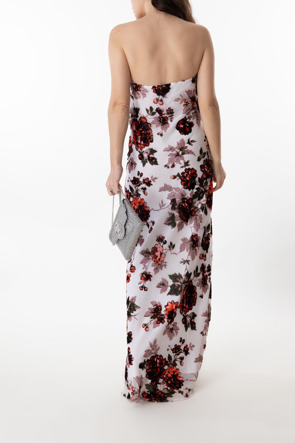 Floral Strapless Gown-WHITE-4-CLOTHINGDRESSGOWN-RODARTE