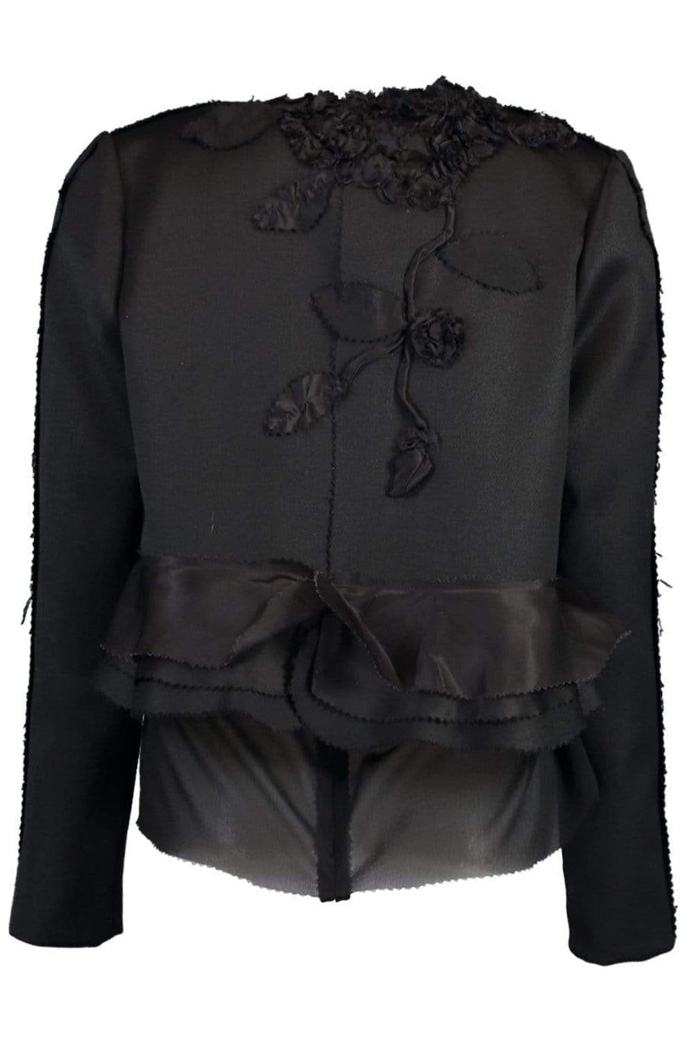 RODARTE-Wool and Organza Bolero-BLACK