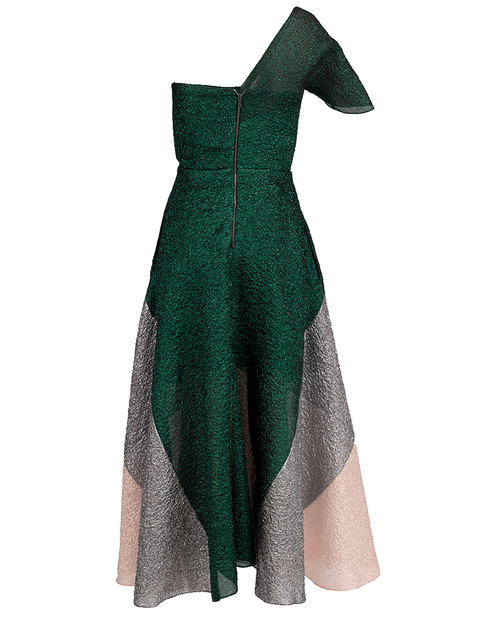 ROLAND MOURET-Norton One Shoulder Lurex Dress-