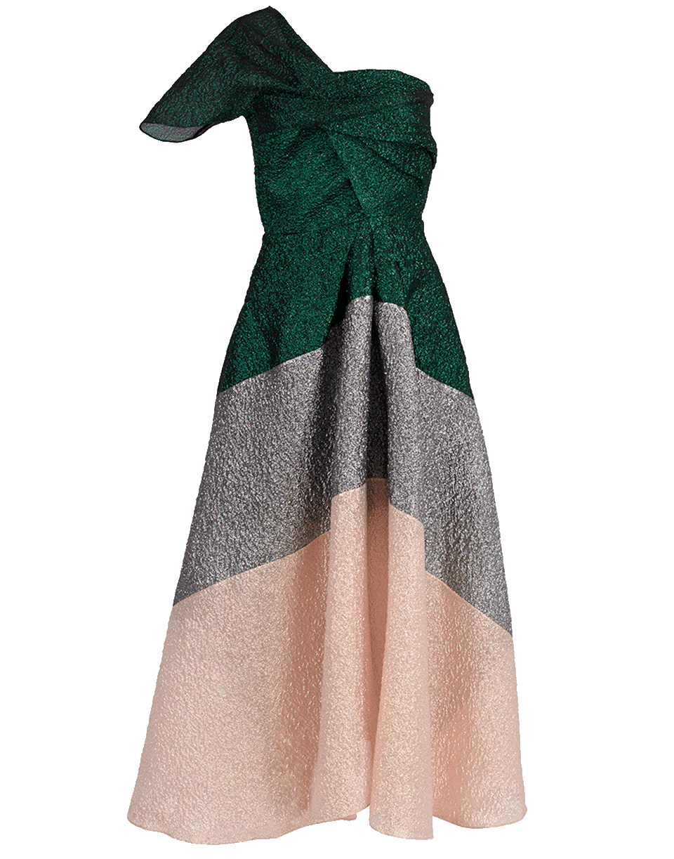 ROLAND MOURET-Norton One Shoulder Lurex Dress-
