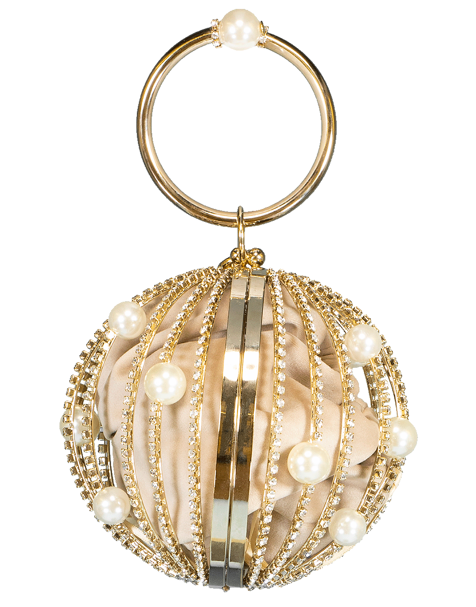 ROSANTICA-Sasha Crystal Pearl Wristlet-GOLD