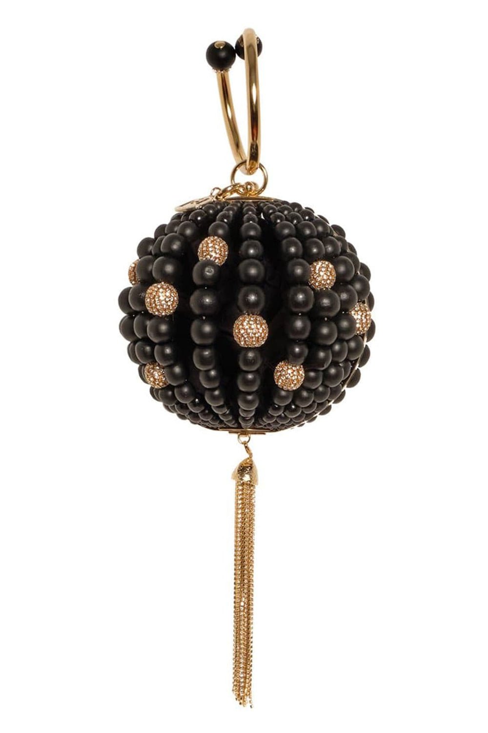 ROSANTICA-Marachella Round Bead Bag - Black-BLACK