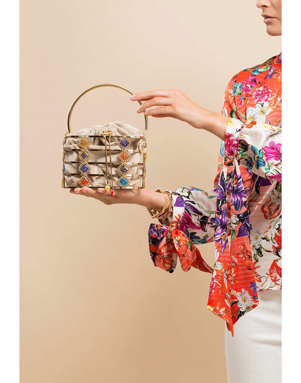 ROSANTICA-Colombina Glass Tile Bag-GOLD