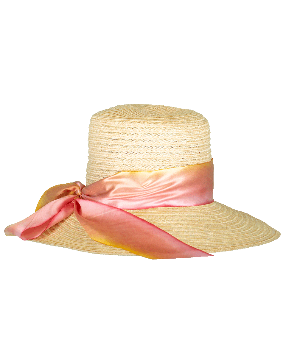 ROSIE ASSOULIN-Ombre Ribbon Straw hat-PINK
