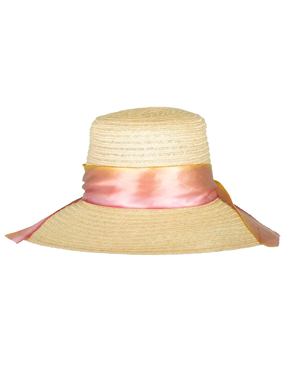 ROSIE ASSOULIN-Ombre Ribbon Straw hat-PINK