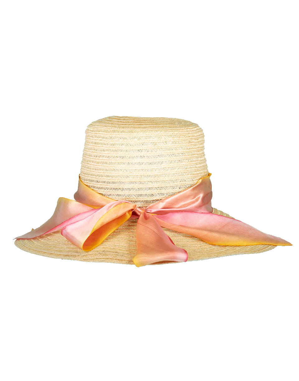 ROSIE ASSOULIN-Ombre Ribbon Straw hat-PINK