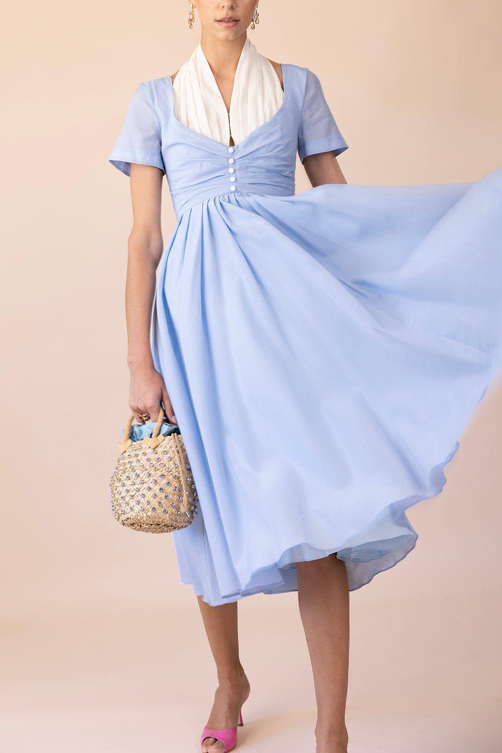 ROSIE ASSOULIN-All Tucked In Halter Dress-