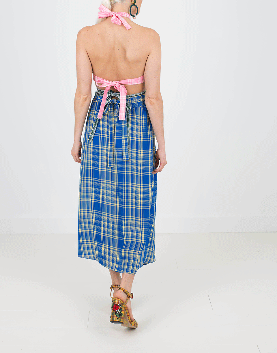 ROSIE ASSOULIN-Halter Dress-PLAID