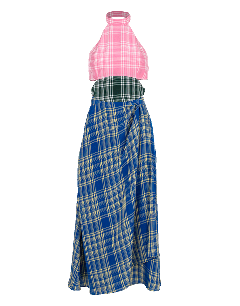 ROSIE ASSOULIN-Halter Dress-PLAID