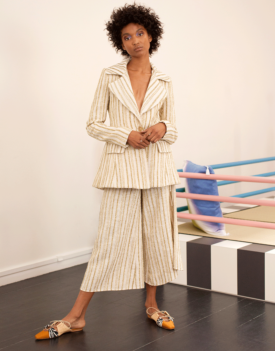 ROSIE ASSOULIN-Blaze Your Saddles Striped Blazer-