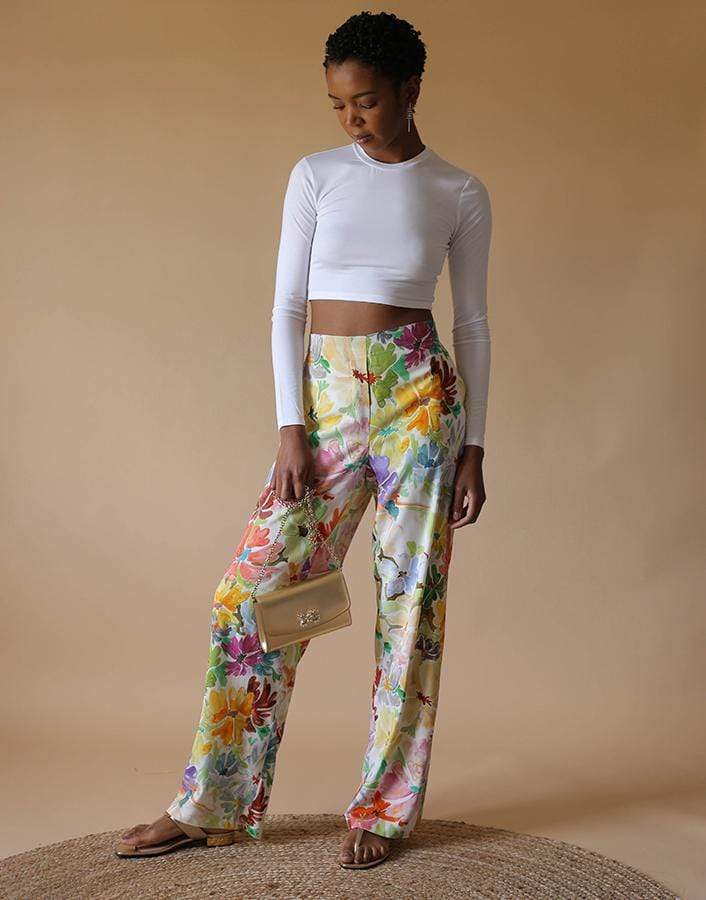 ROSIE ASSOULIN-Watercolor Floral Print PJ Pant-