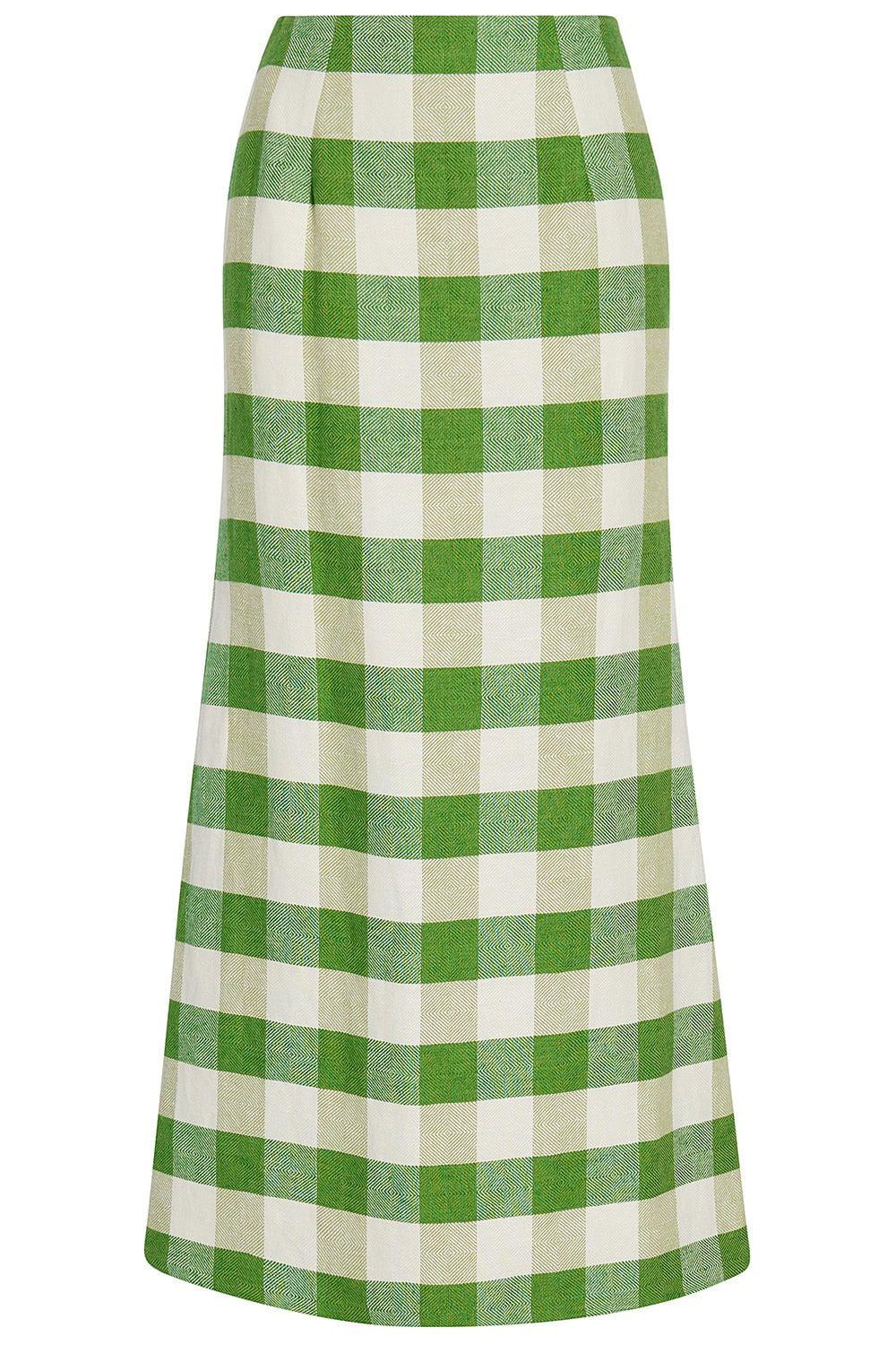 ROSIE ASSOULIN-Gingham Maxi Skirt-