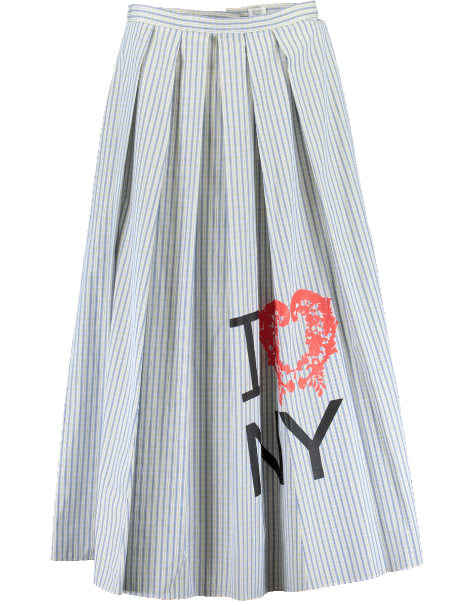 ROSIE ASSOULIN-Pleated A Line Striped Skirt-