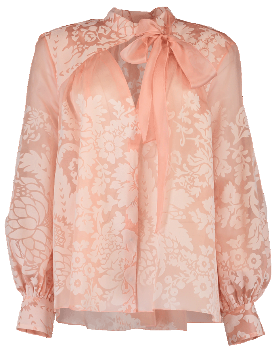 ROSIE ASSOULIN-Beading Flocked Blouse-