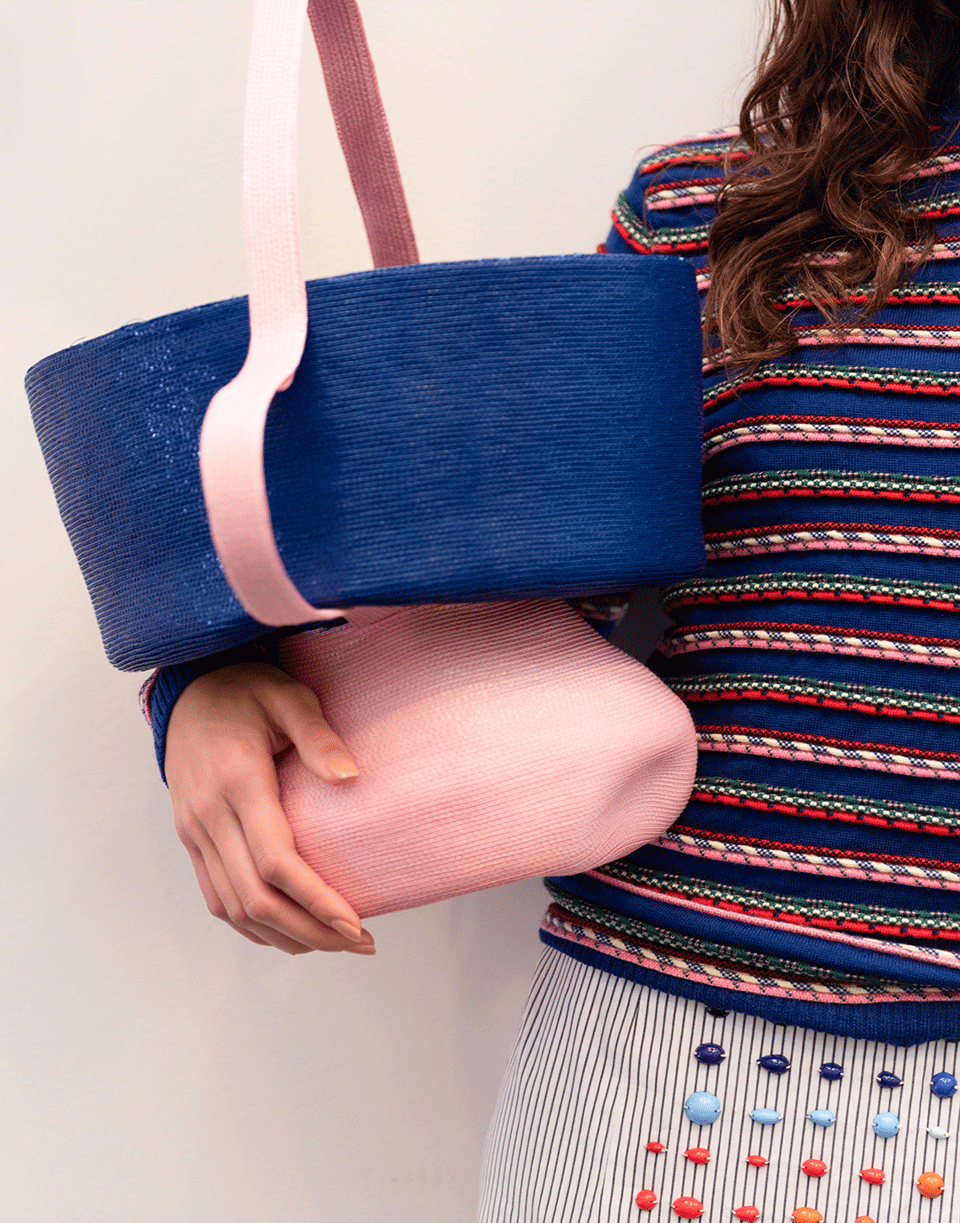 ROSIE ASSOULIN-Pink And Blue Jug Bag-PINK/BLU