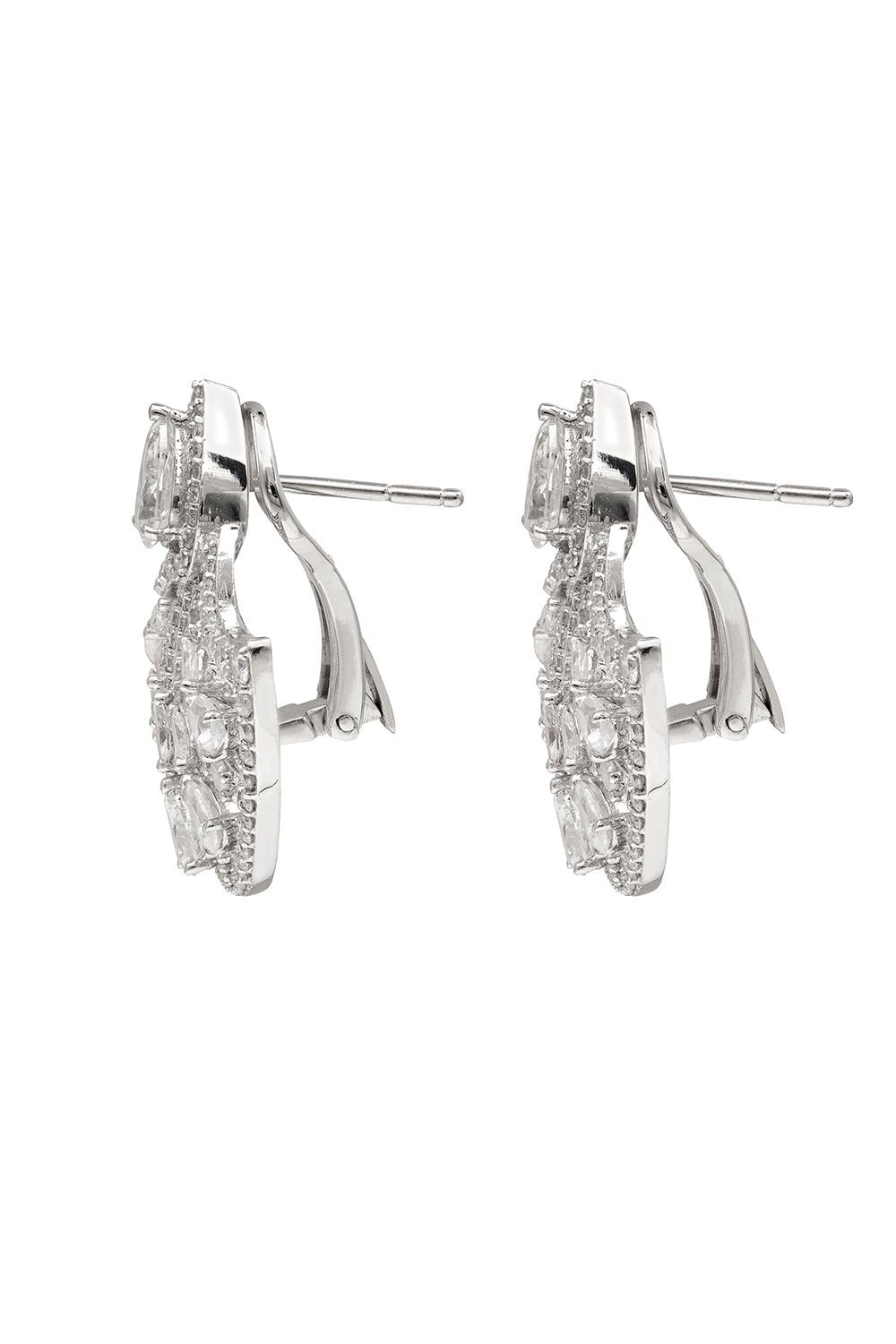 RUCHI NEW YORK-Diamond Fan Earrings-WHITE GOLD