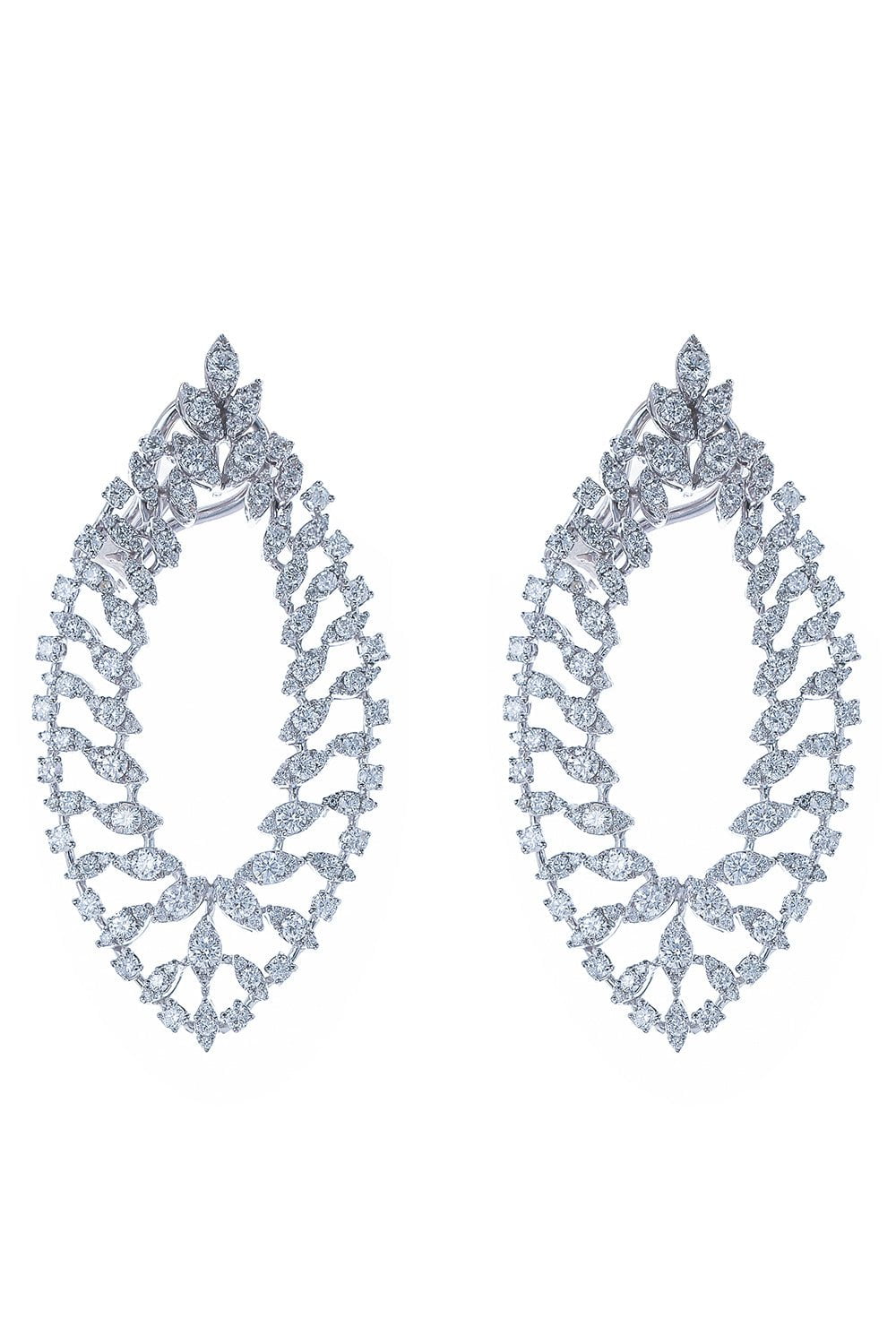 Diamond Open Oval Earrings