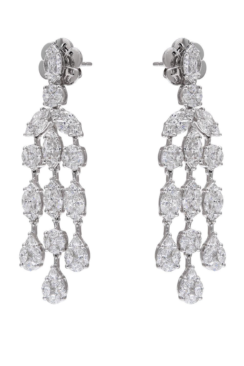 RUCHI NEW YORK-Inifinity Diamond Drop Earrings-WHITE GOLD