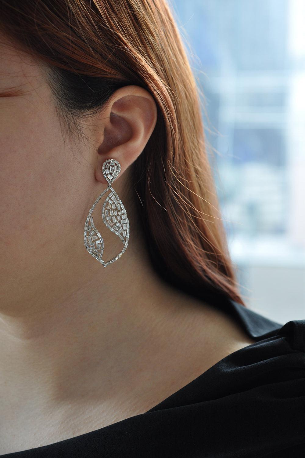 RUCHI NEW YORK-Laurel Drop Earrings-WHITE GOLD