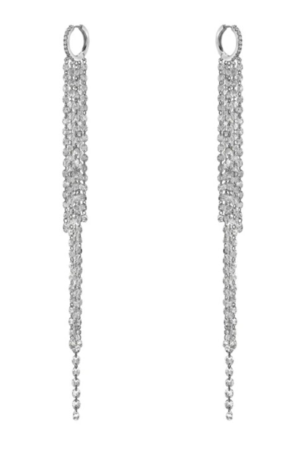 Marquise Diamond Shimmer Strand Huggie Earrings-WHITE GOLD-JEWELRYFINE JEWELEARRING-RUCHI NEW YORK