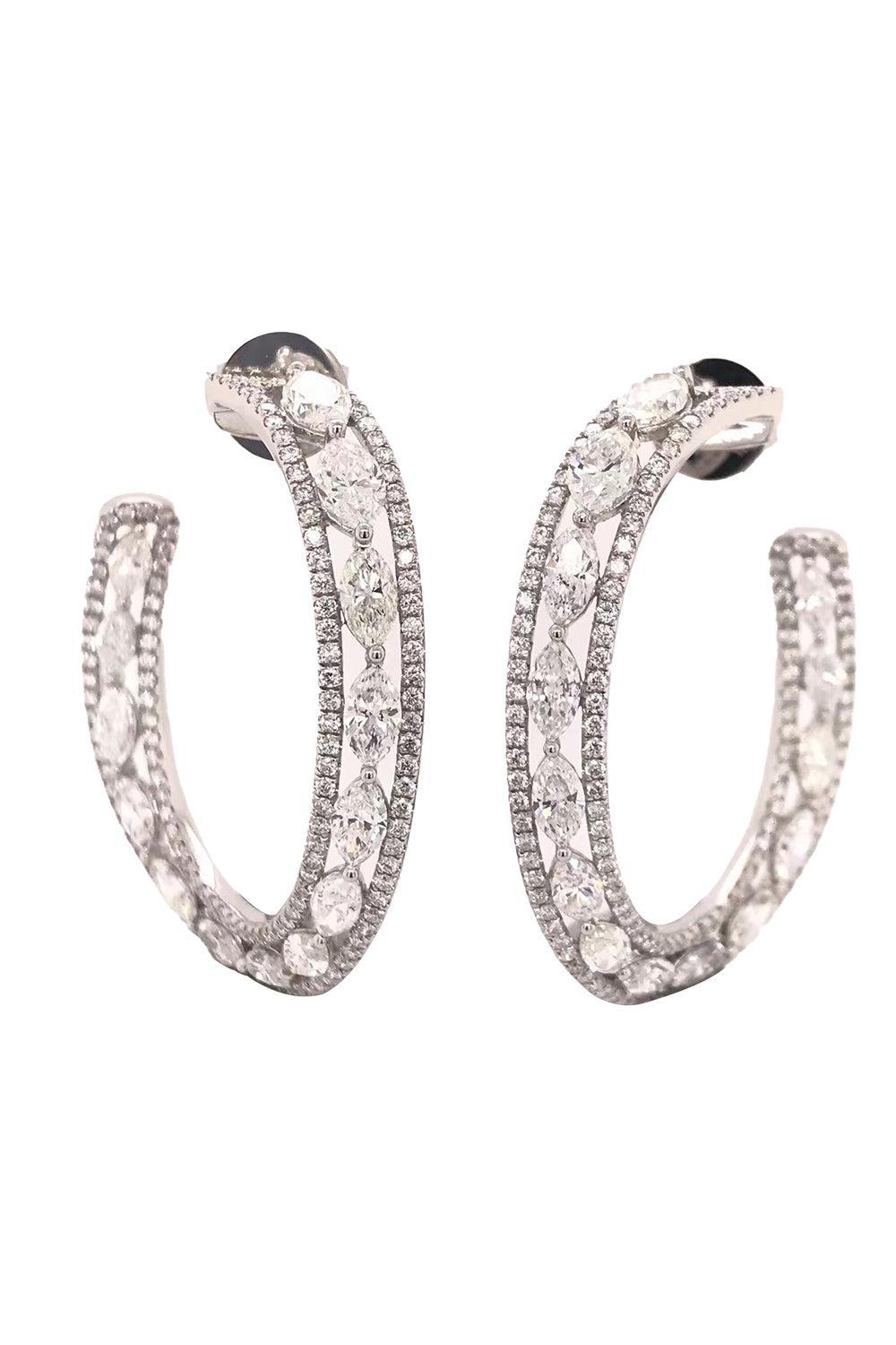 Meridian Diamond Cresent Earrings-WHITE GOLD-JEWELRYFINE JEWELEARRING-RUCHI NEW YORK