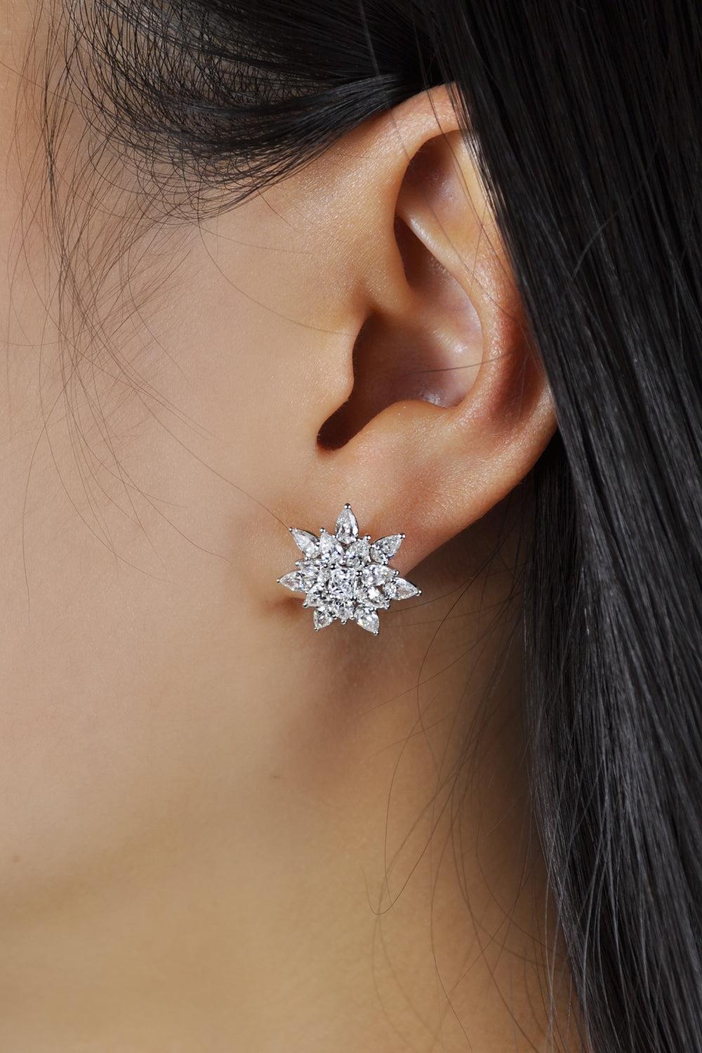 Rosee Diamond Stud Earrings-WHITE GOLD-JEWELRYFINE JEWELEARRING-RUCHI NEW YORK