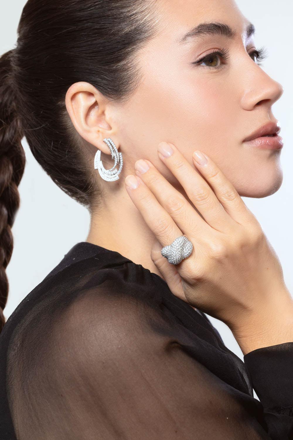 RUCHI NEW YORK-Scintilate Diamond Earrings-WHITE GOLD