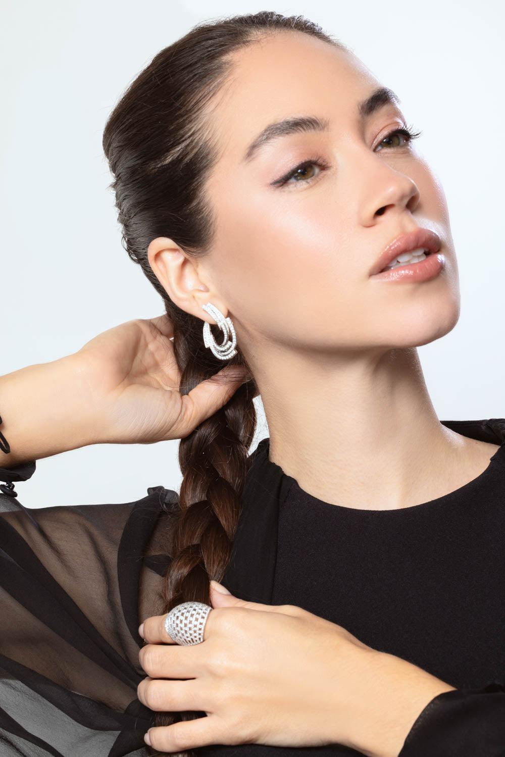 RUCHI NEW YORK-Scintilate Diamond Earrings-WHITE GOLD