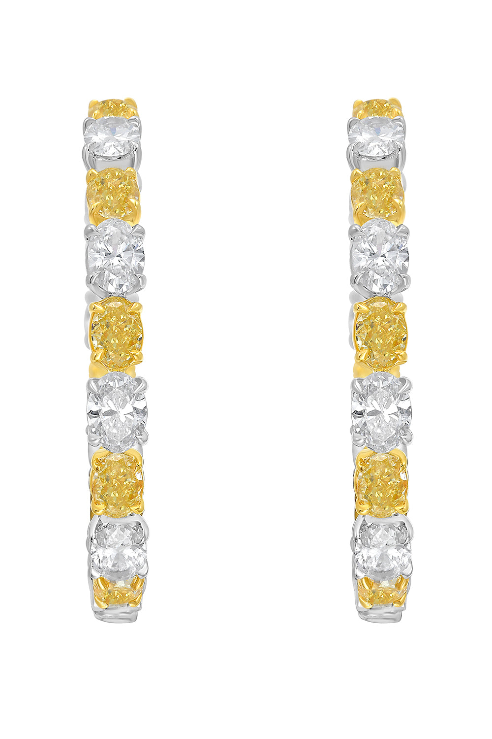 Yellow Diamond Fenice Hoop Earrings-WHITE GOLD-JEWELRYFINE JEWELEARRING-RUCHI NEW YORK