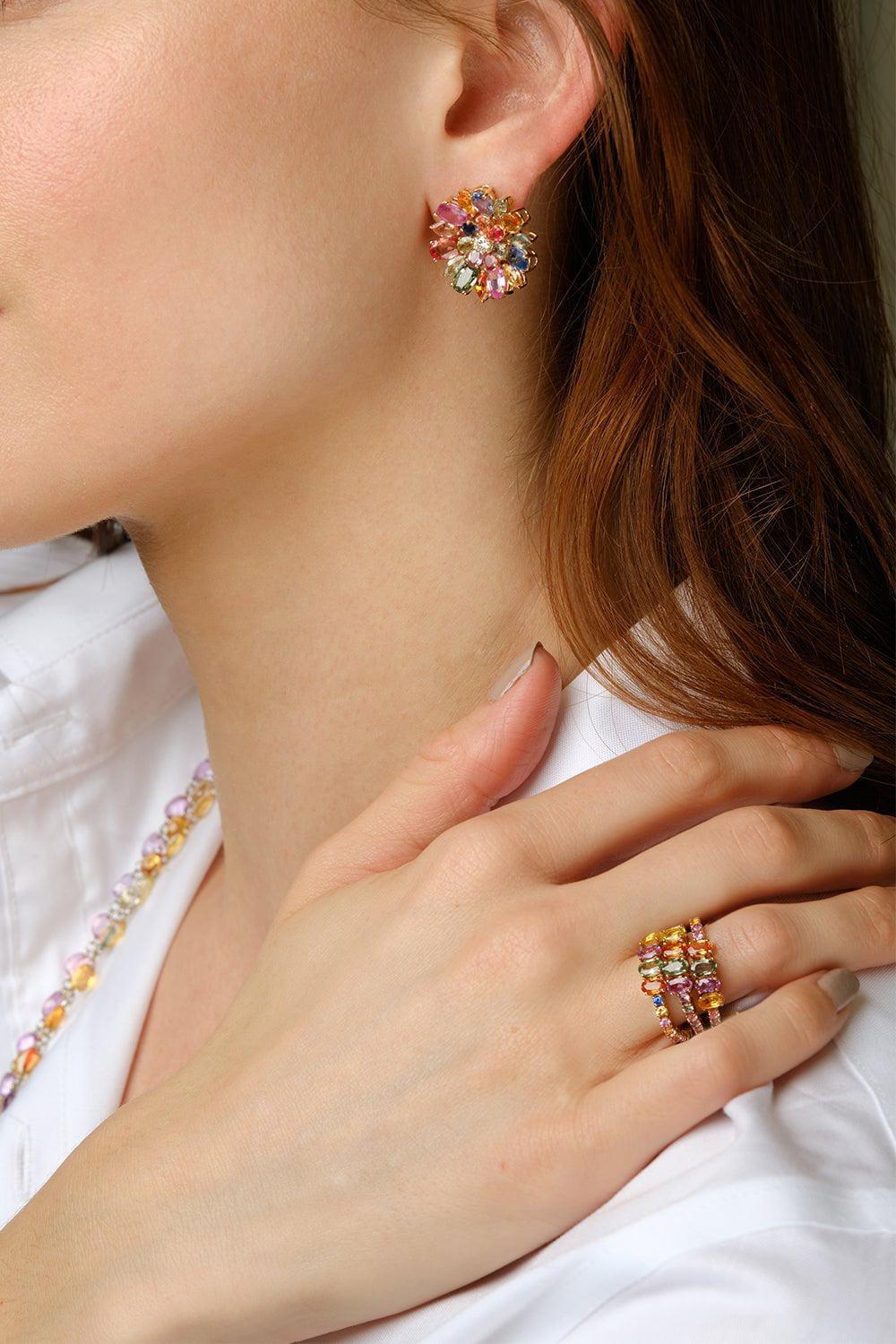 RUCHI NEW YORK-Desert Blooms Wildflower Earrings-YELLOW GOLD