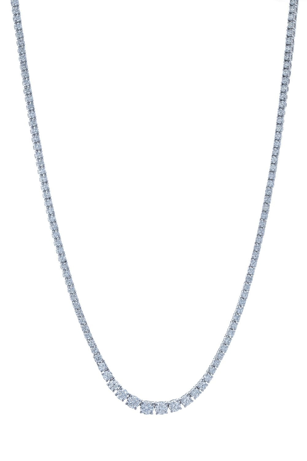RUCHI NEW YORK-Graduating Diamond Tennis Necklace-WHITE GOLD