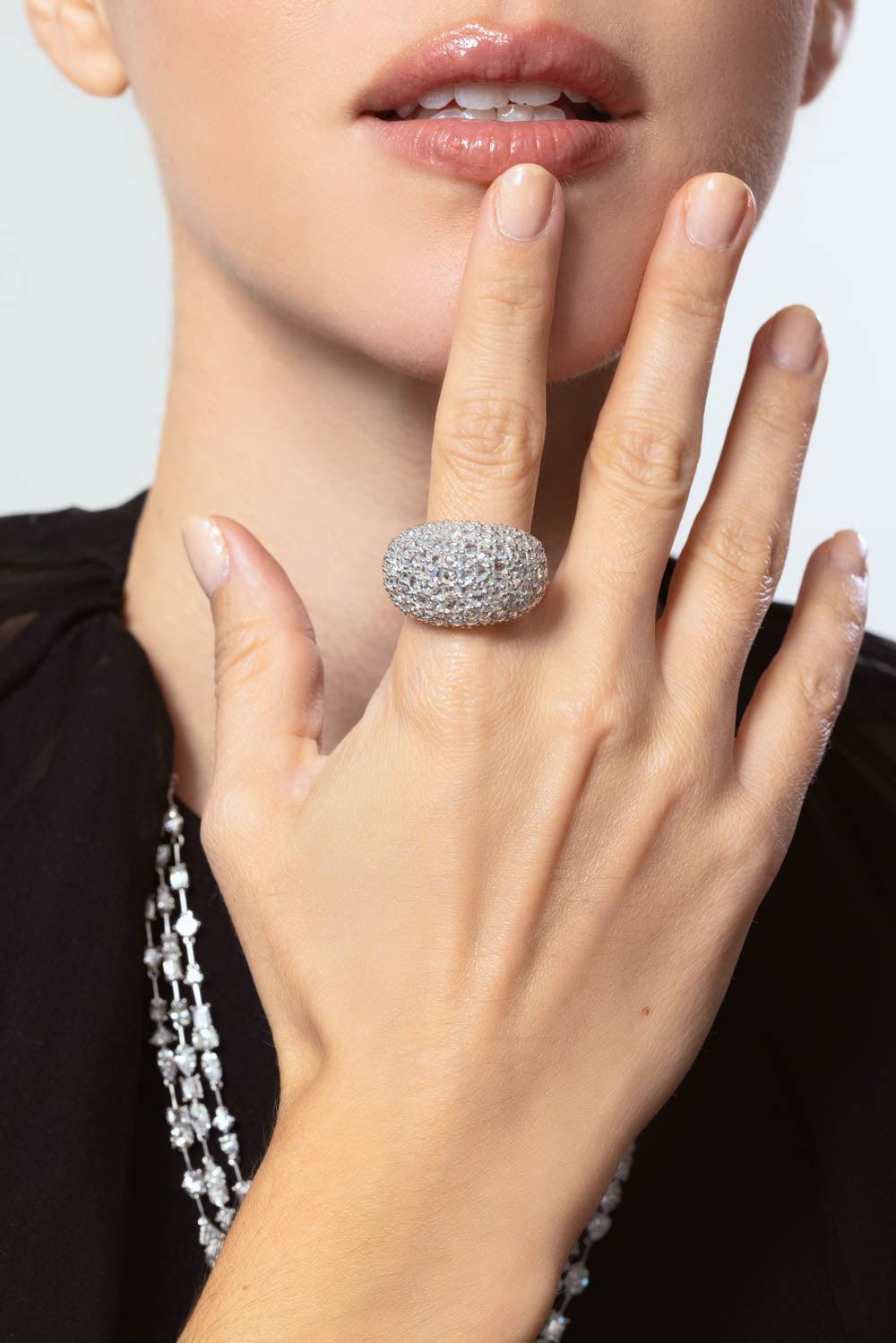 RUCHI NEW YORK-Mixed Diamond Dome Ring-