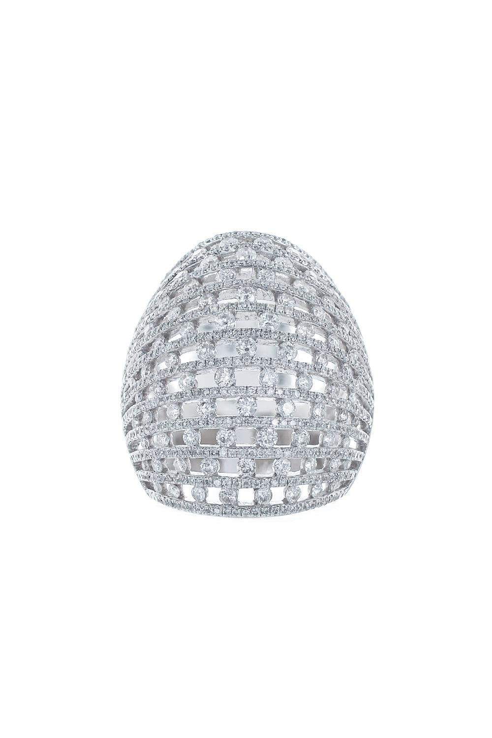 RUCHI NEW YORK-Scintilate Diamond Dome Ring-WHITE GOLD