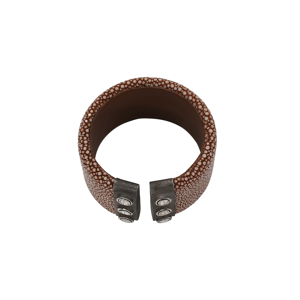 S. CARTER DESIGNS-Brown Sting Ray Cuff-SILVER