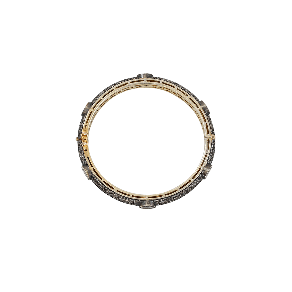 S. CARTER DESIGNS-Diamond Pave Hinged Bangle-SILVER