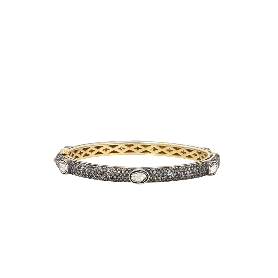 S. CARTER DESIGNS-Diamond Pave Hinged Bangle-SILVER