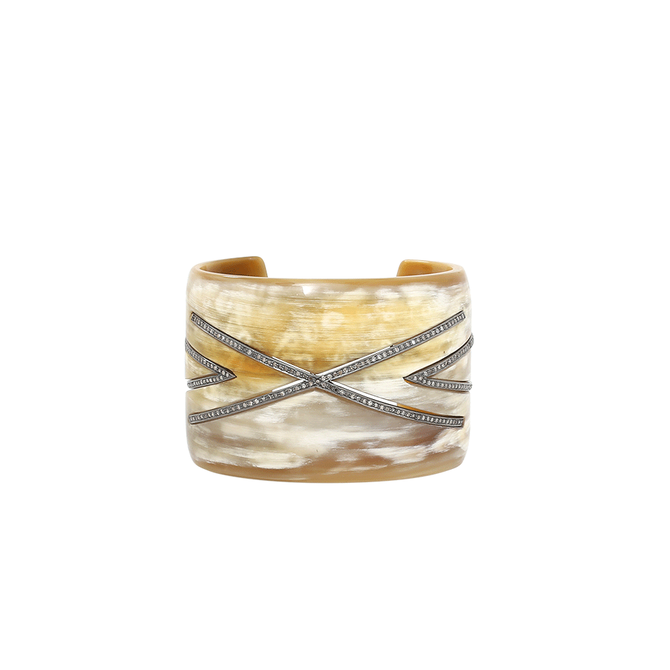 S. CARTER DESIGNS-Geometric Horn Cuff-SILVER