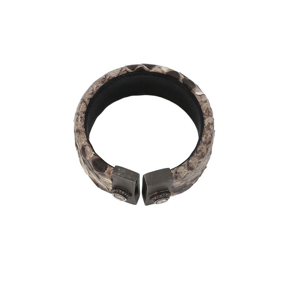 S. CARTER DESIGNS-Medium Python Skin Cuff-SILVER