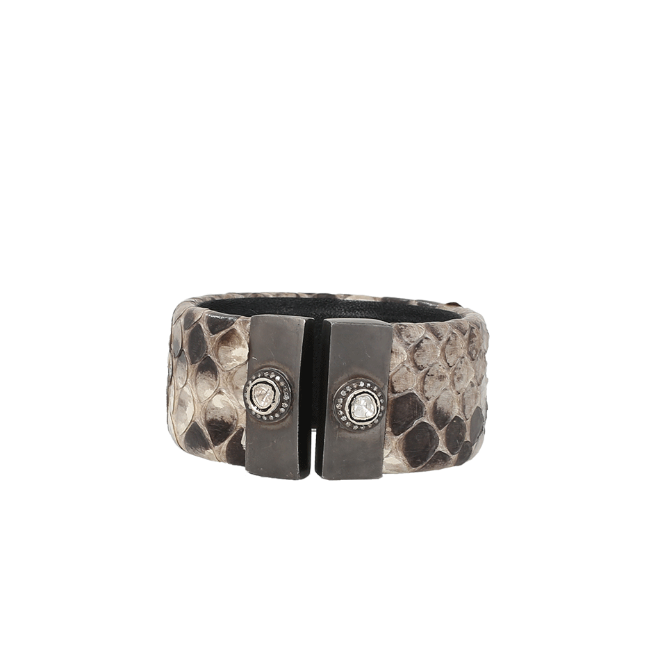 S. CARTER DESIGNS-Medium Python Skin Cuff-SILVER