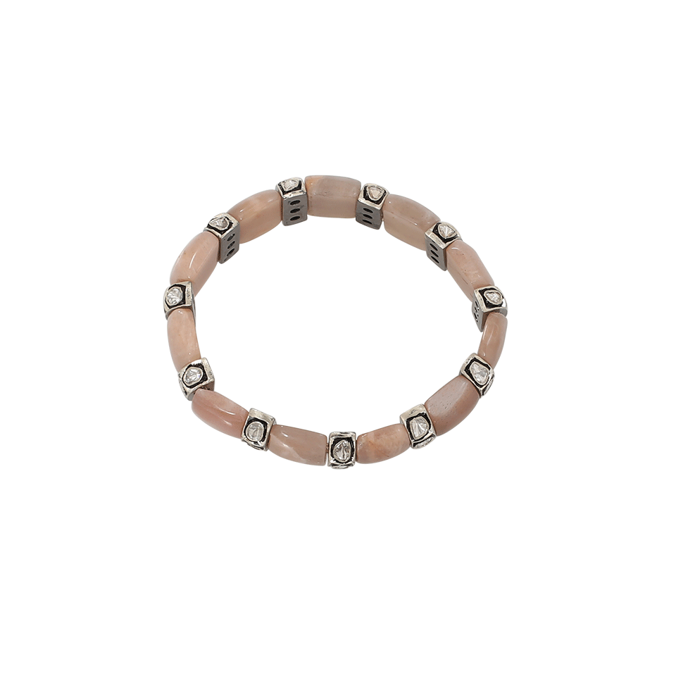 S. CARTER DESIGNS-Pink Agate Bracelet-SILVER